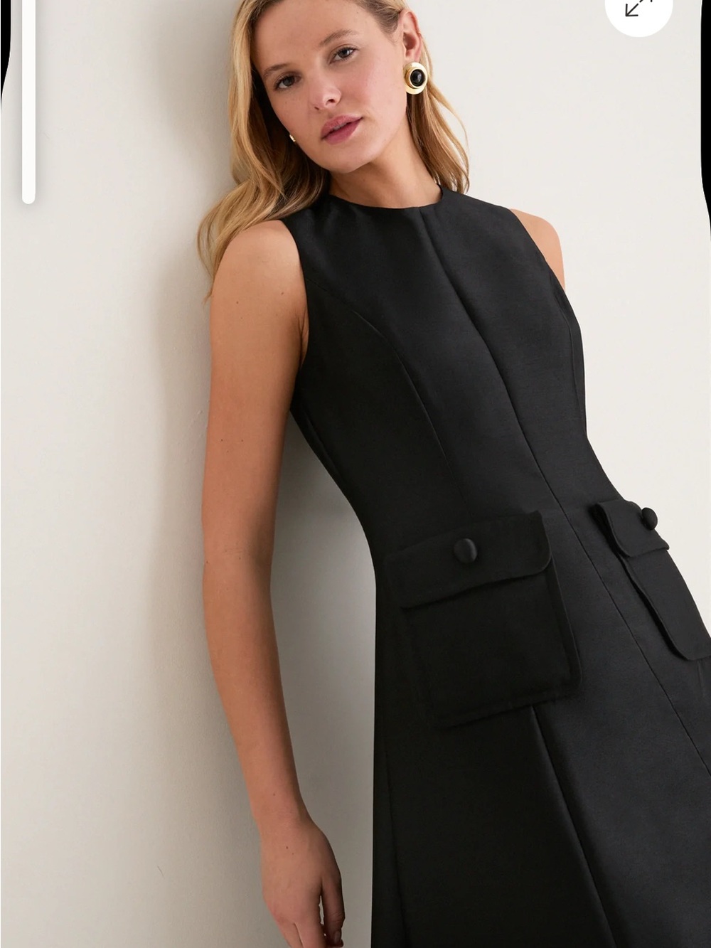 Tuckernuck Black Sleeveless Midi Dress with Front Patch Pockets - Picture 2 of 10